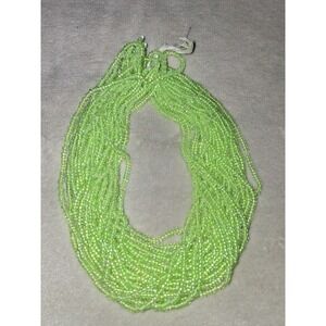 Light Green AB Seed Bead Hank Lot 1.4 oz Bulk Glass Craft Jewelry Making Beading